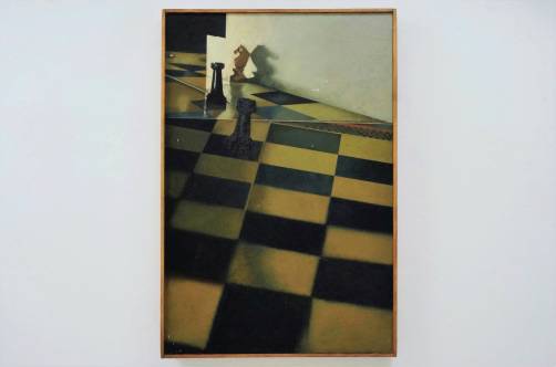 Judith Drury oil painting `Checkmate`, Surrealist, 1969, English